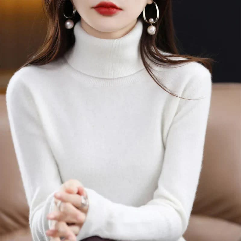 Women's Cashmere High Neck Jumper | Elenid_18