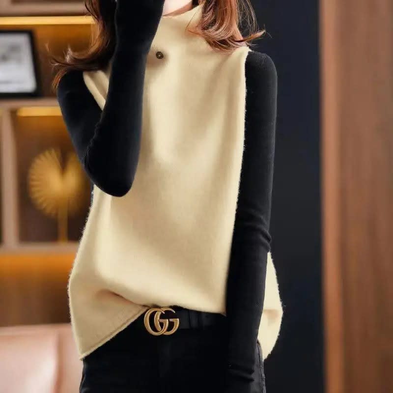 Women's Sleeveless High Neck Jumper | Immy_4