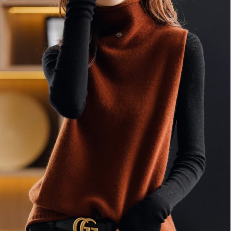 Women's Sleeveless High Neck Jumper | Immy_7