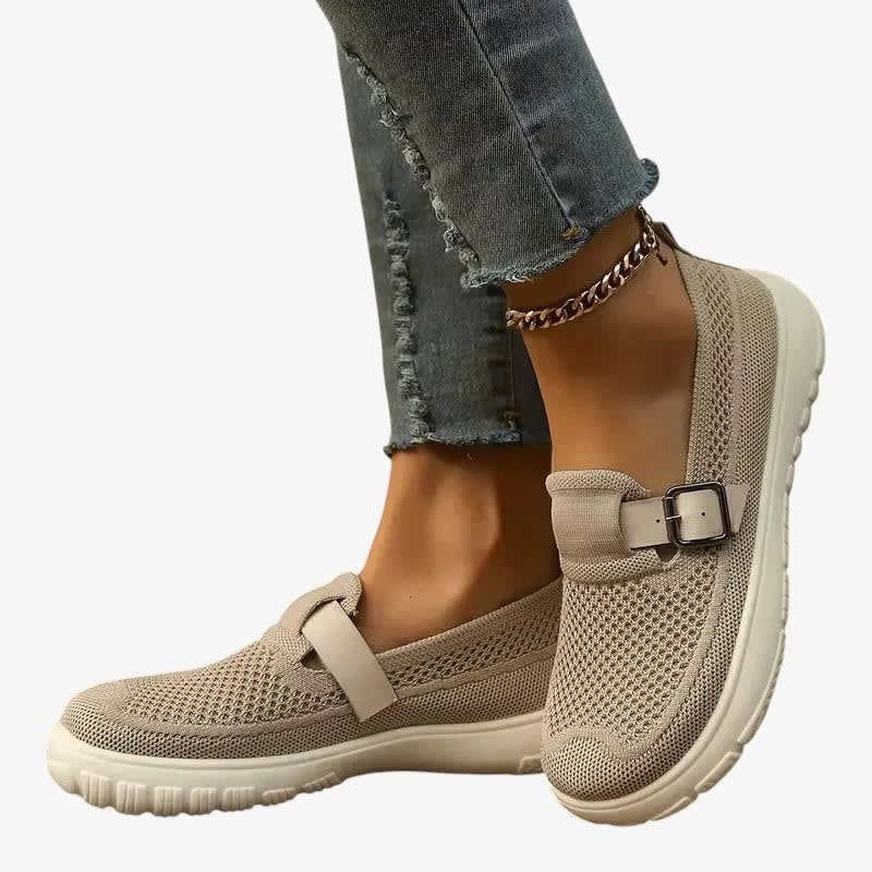 Women's Knit Buckle Strap Orthopedic Shoes | Oona_1