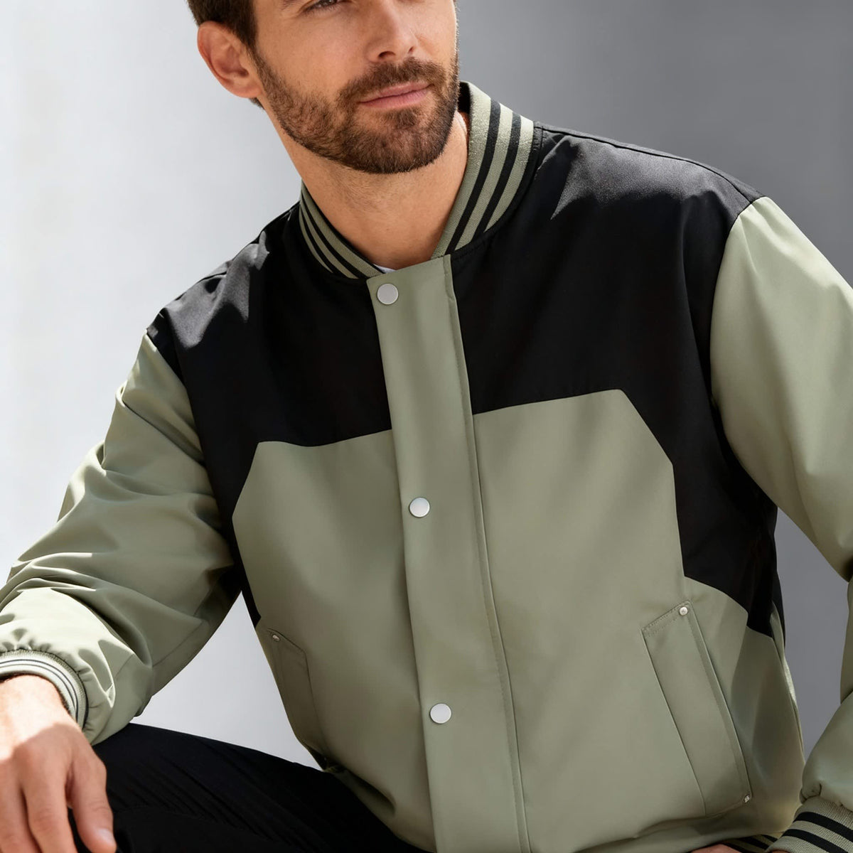 Men's Color Block Varsity Jacket | Brett_2