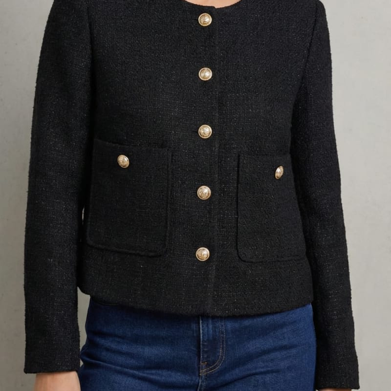 Women's Cropped Boucle Blazer | Annie_1