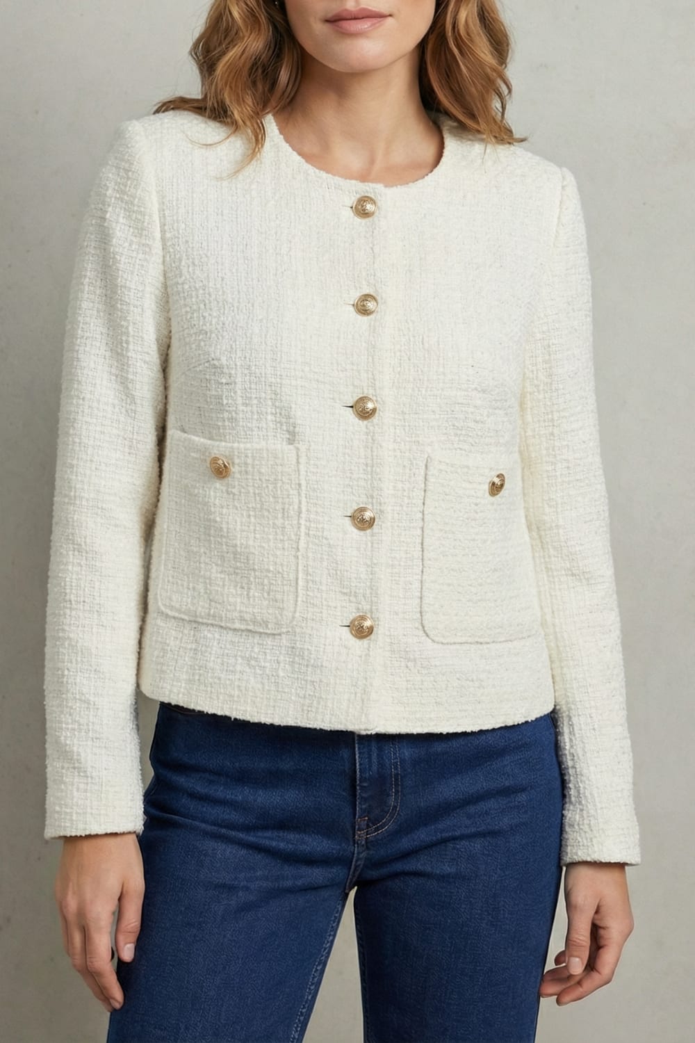 Women's Cropped Boucle Blazer | Annie_5
