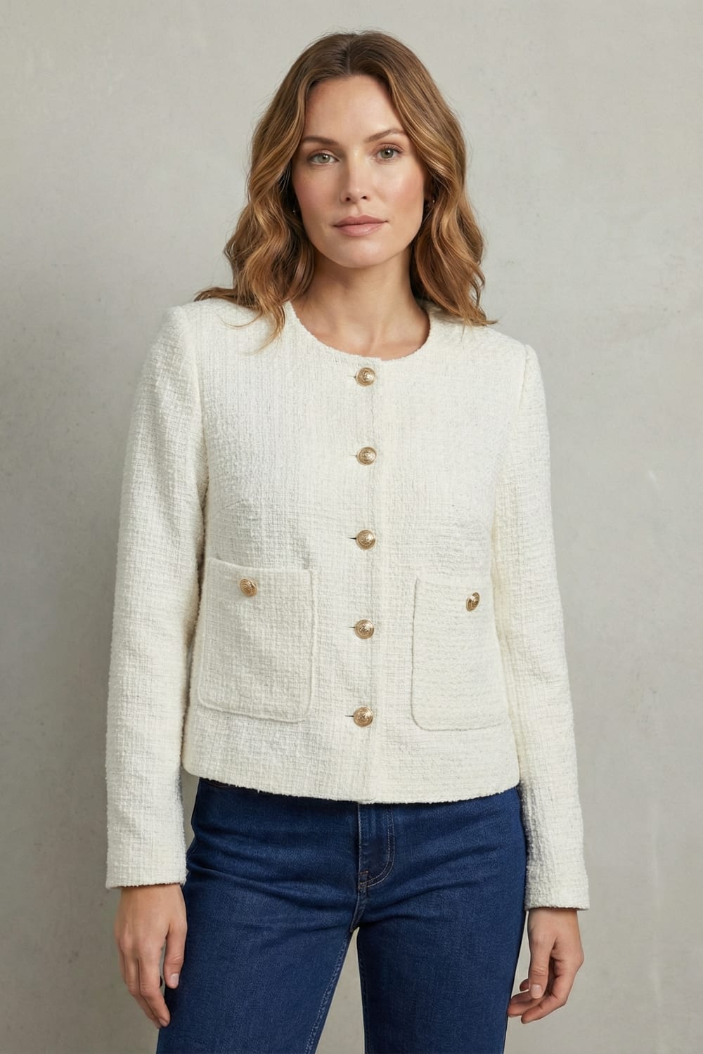 Women's Cropped Boucle Blazer | Annie_6