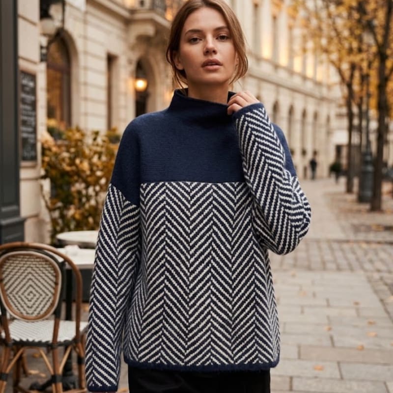 Women's Cashmere Blend Turtleneck Jumper | Elizabeth_1