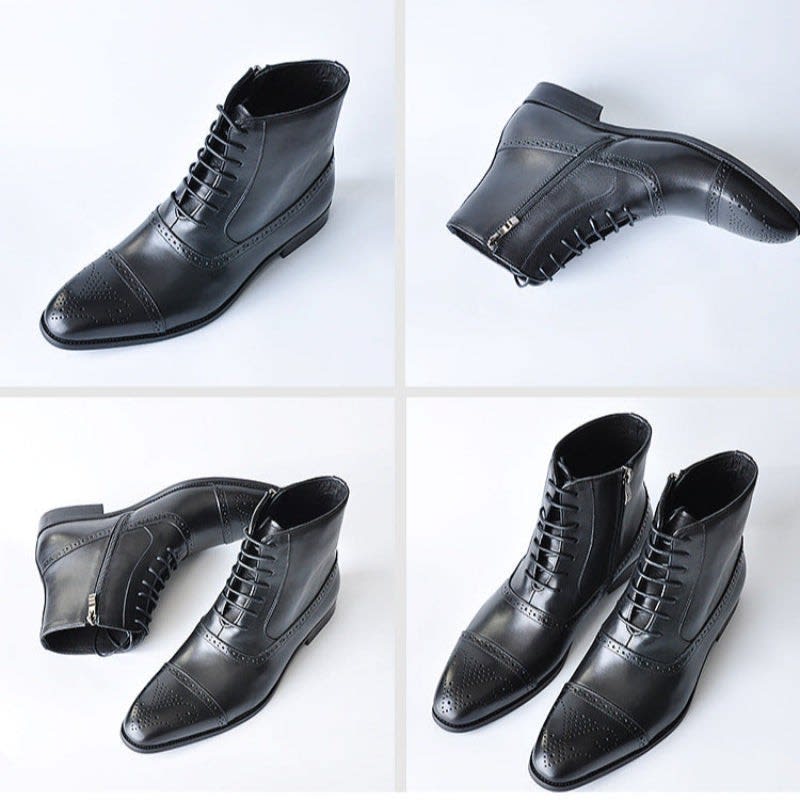 Men's Leather Brogue Ankle Boots | Idwal_4