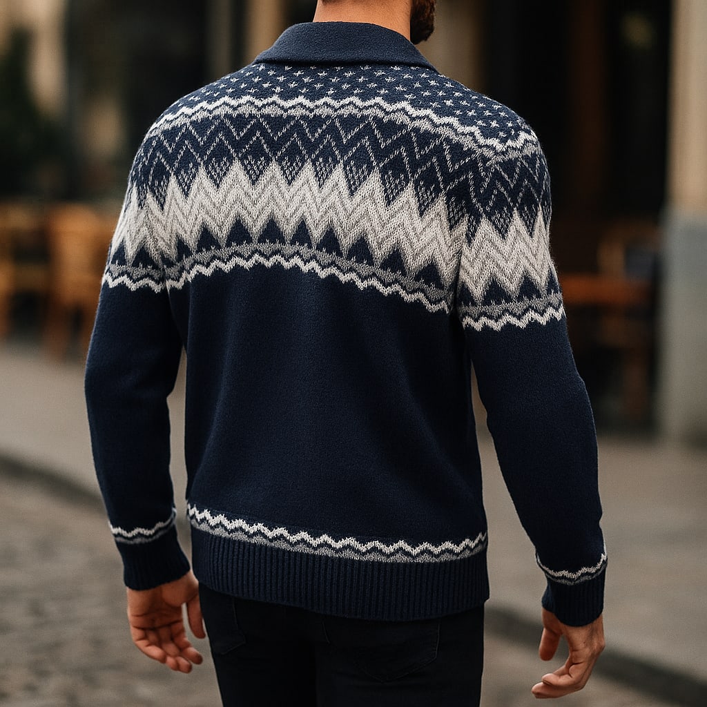Men's Fair Isle Button Front Cardigan | Albie_4