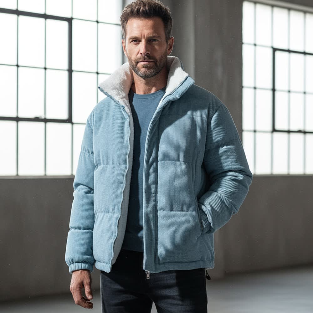 Men's Sherpa Lined Corduroy Puffer Jacket | Lionel_5