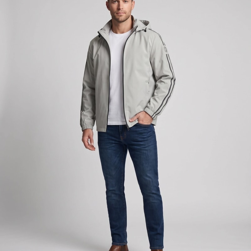 Men's Hooded Softshell Jacket with Reflective Stripes | Miles_1