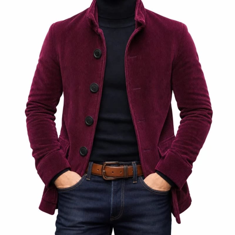 Men's Corduroy Stand Collar Jacket | Ciaran_1