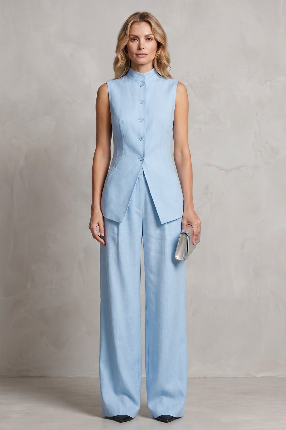 Women's Sleeveless Wide Leg Trouser Suit | Greer_14