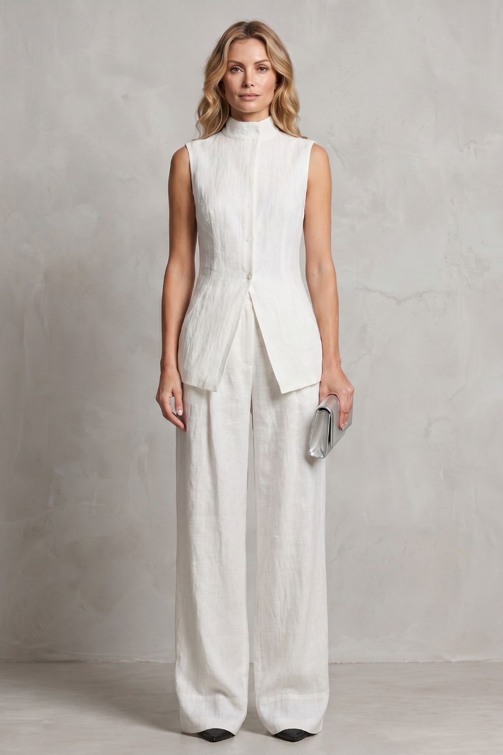 Women's Sleeveless Wide Leg Trouser Suit | Greer_6