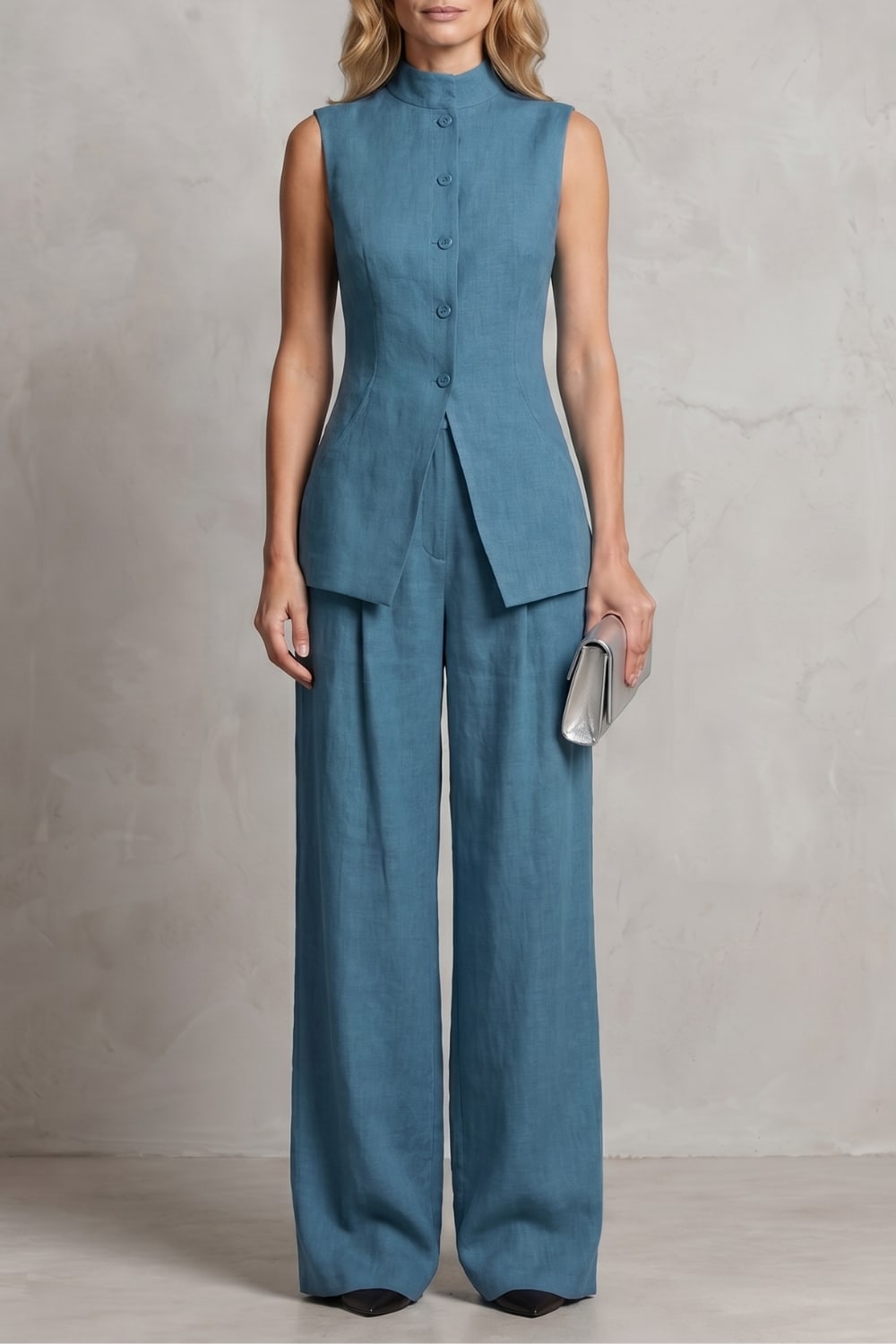 Women's Sleeveless Wide Leg Trouser Suit | Greer_7