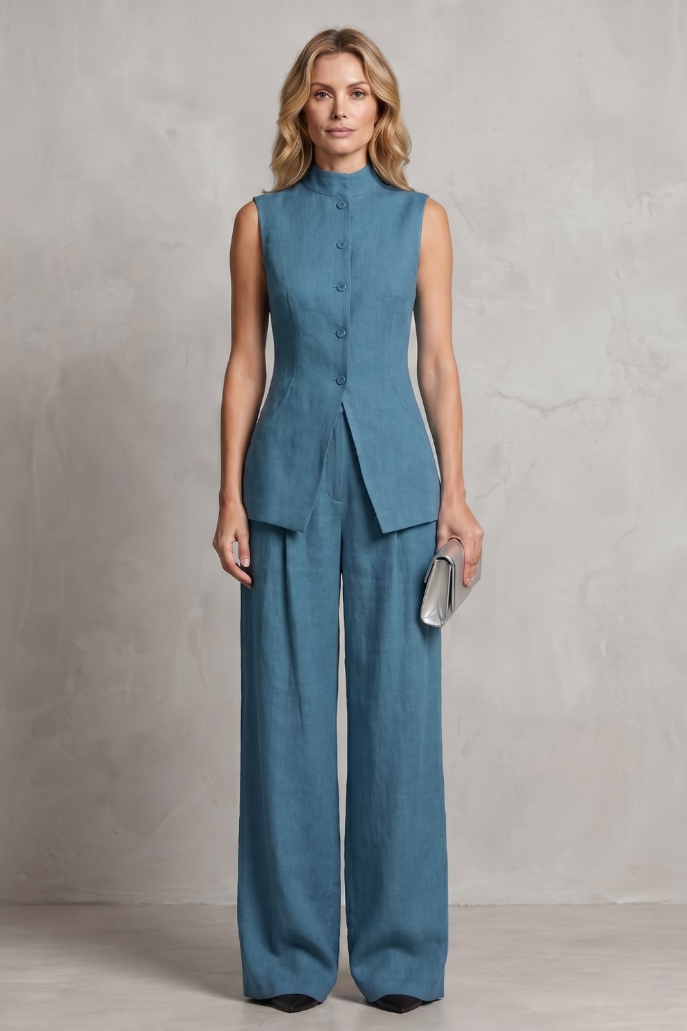 Women's Sleeveless Wide Leg Trouser Suit | Greer_8