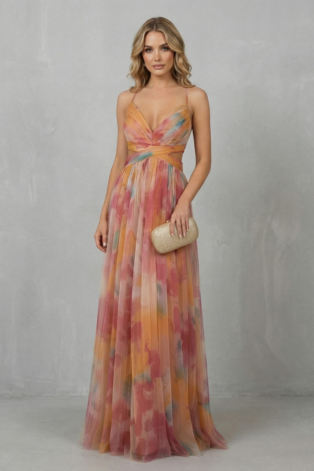 Women's Printed Tulle Maxi Dress | Jocelyn_2