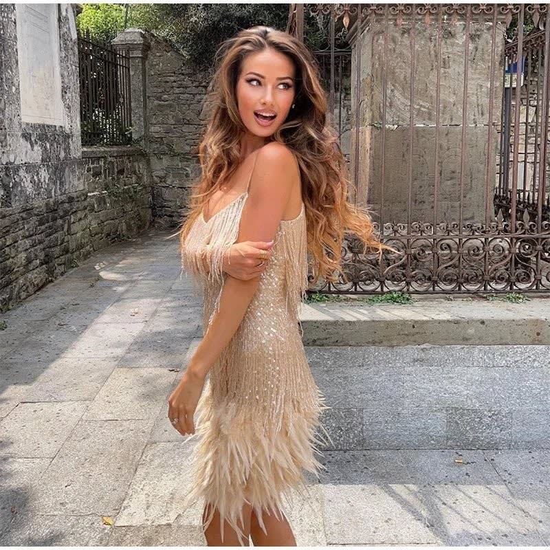Women's Sequin Fringe Cocktail Dress | Daniela_3