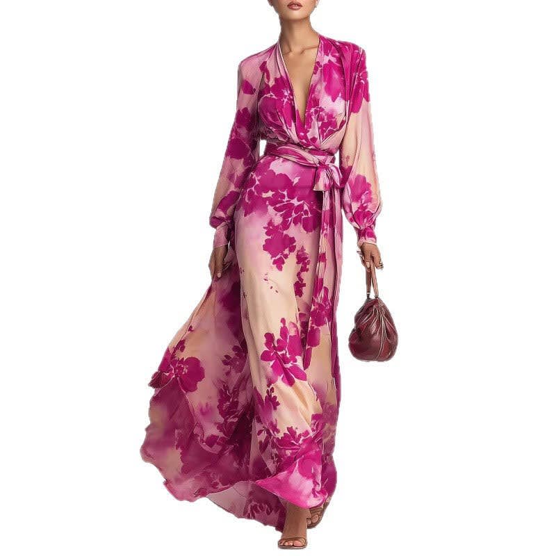Women's Floral Chiffon Maxi Dress | Orlaith_7