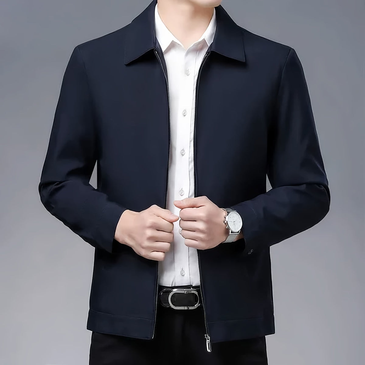 Men's Wool Blend Zip Collared Jacket | Felix_2