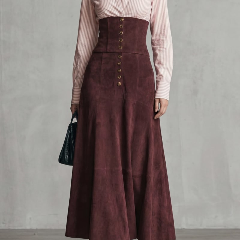Women's Corset Waist Maxi Skirt | Peronelle_1
