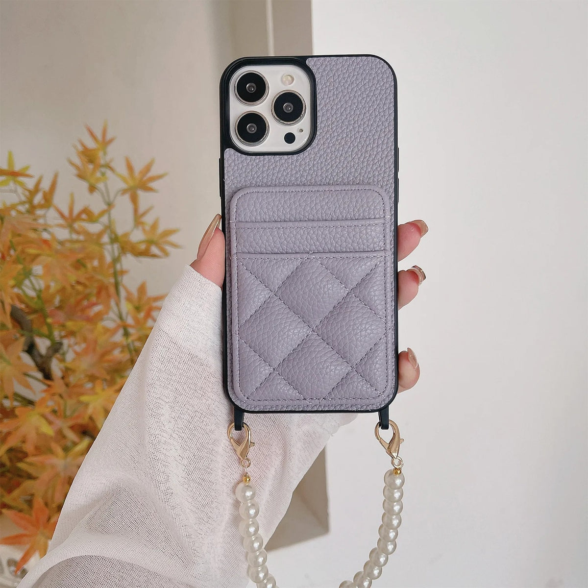 Women's Quilted Card Slot iPhone Case | Kelly_10