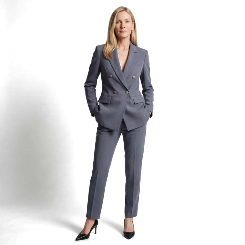 Women's Double-Breasted Tailored Trouser Suit | Athena_1