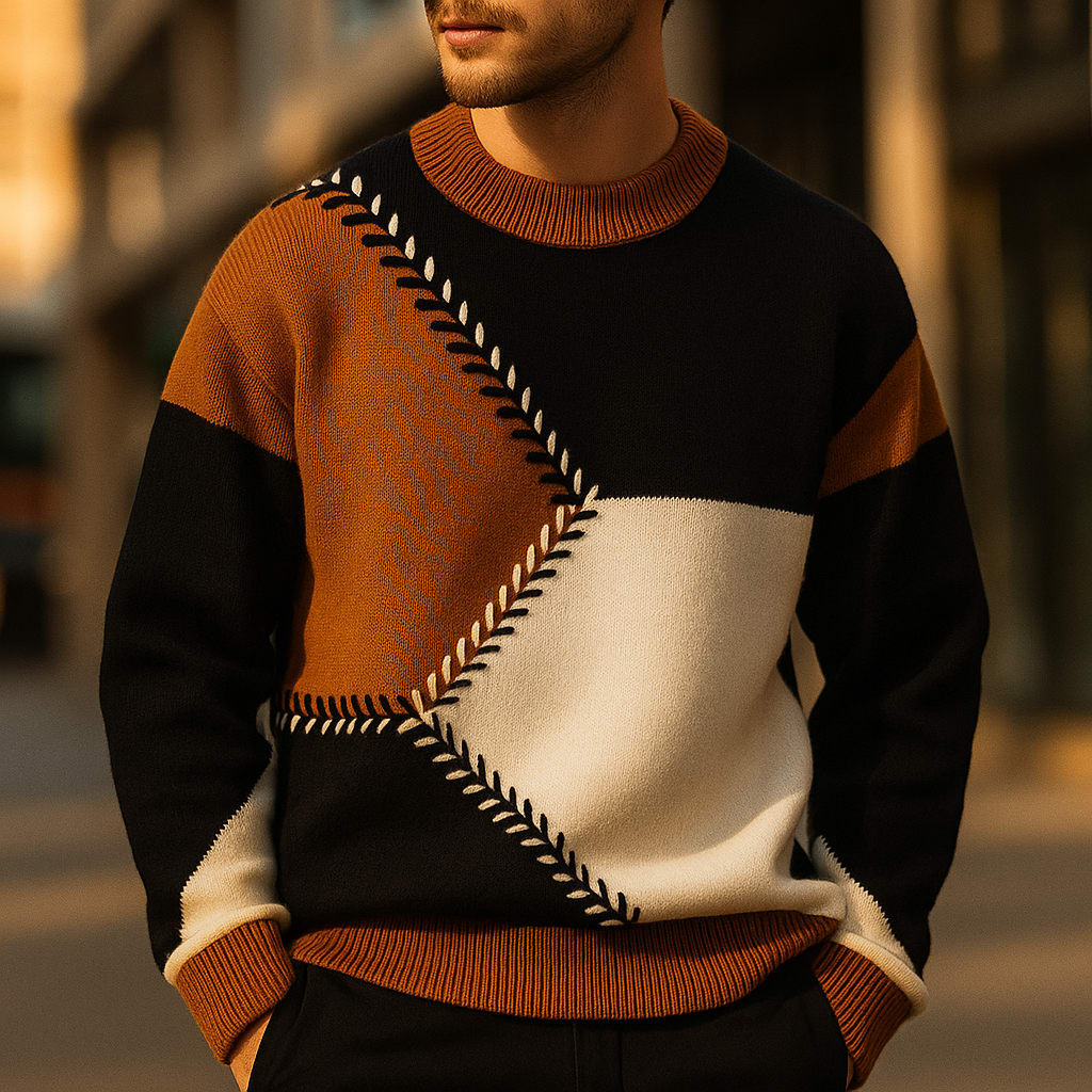Men's Color Block Knit Jumper | Quinn_5