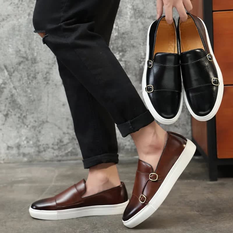 Men's Leather Monk Strap Loafers | Jerome_6