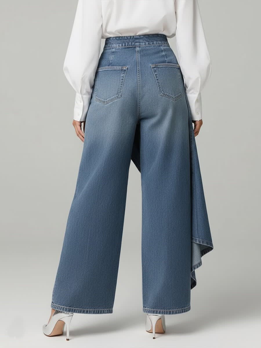 Women's Wide Leg Wrap Jeans | Ethelwyn_4
