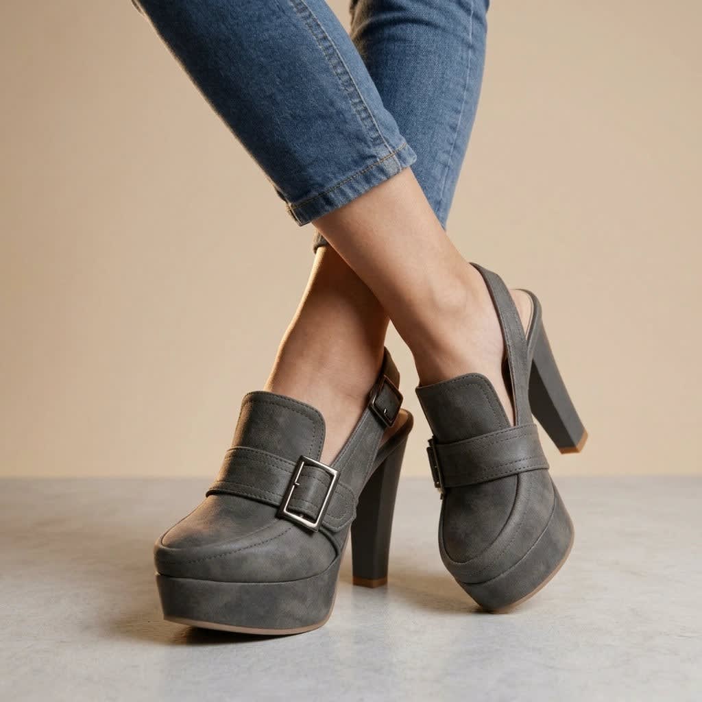 Women's Suede Platform Block Heels | Calista_7