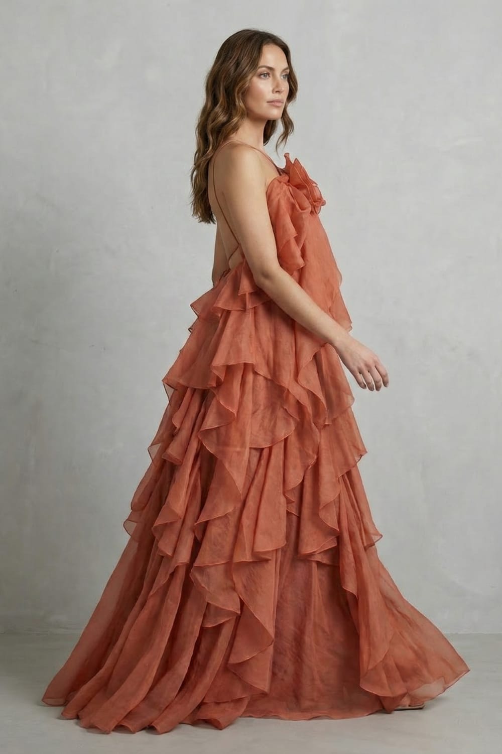 Women's Layered Ruffle Maxi Dress | Vashti_3