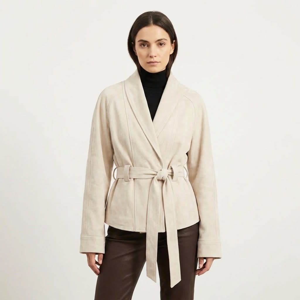Women's Belted Suede Jacket | Corinne_2