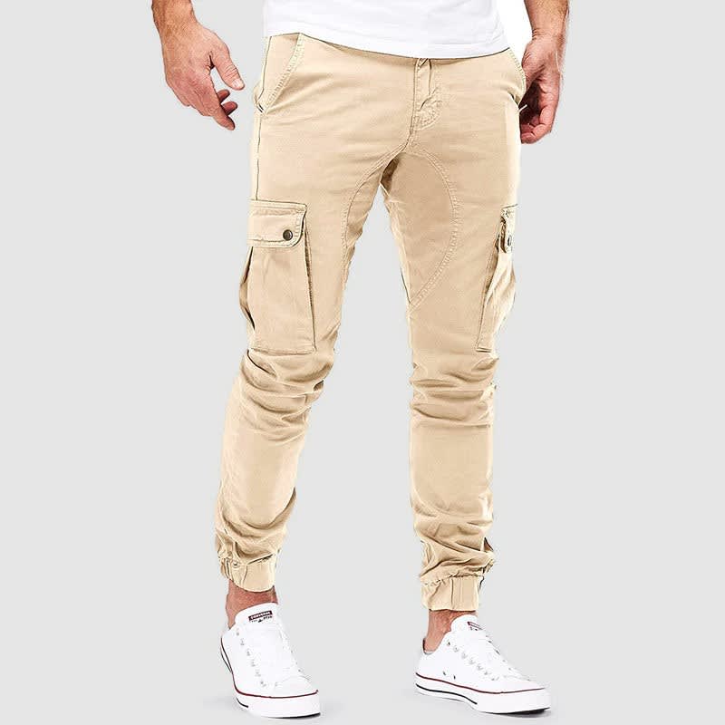 Men's Cotton Blend Tapered Cargo Trousers | Graeme_1