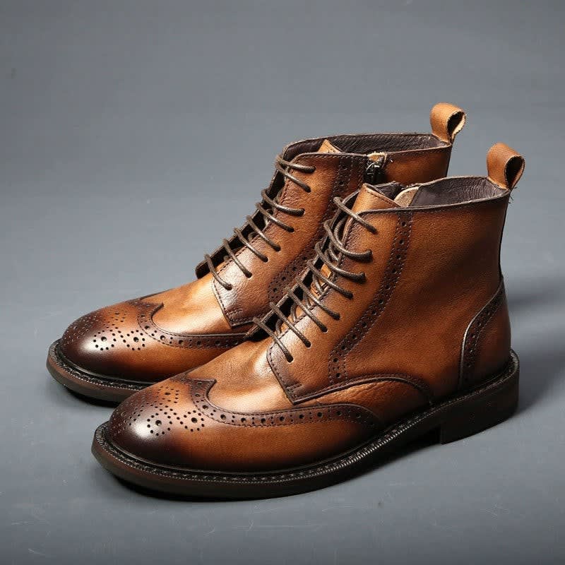 Men's Leather Brogue Boots | Innes_1