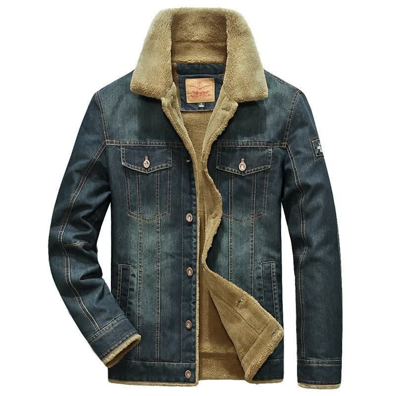 Men's Sherpa Lined Denim Jacket | Silas_2