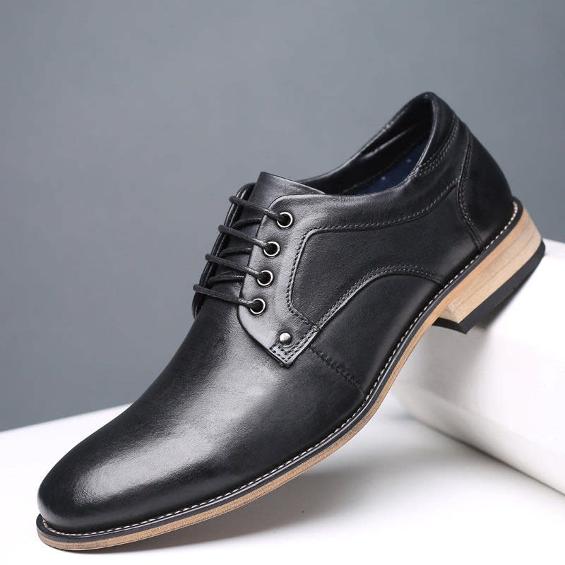 Men's Leather Lace-Up Derby Shoes | Ifor_2