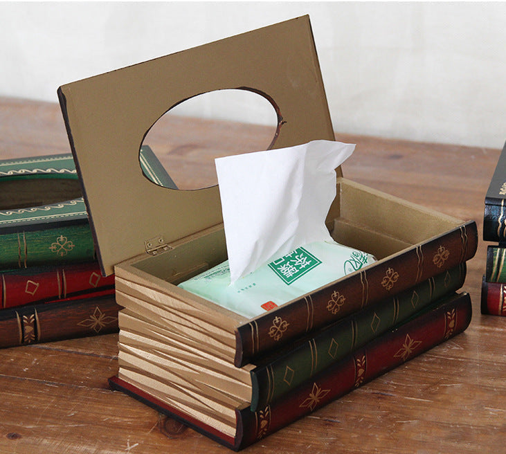 Decorative Tissue Box Cover Antique Book Design | Jasper
