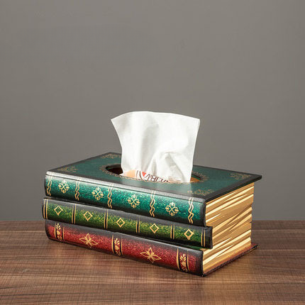 Decorative Tissue Box Cover Antique Book Design | Jasper