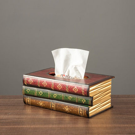 Decorative Tissue Box Cover Antique Book Design | Jasper