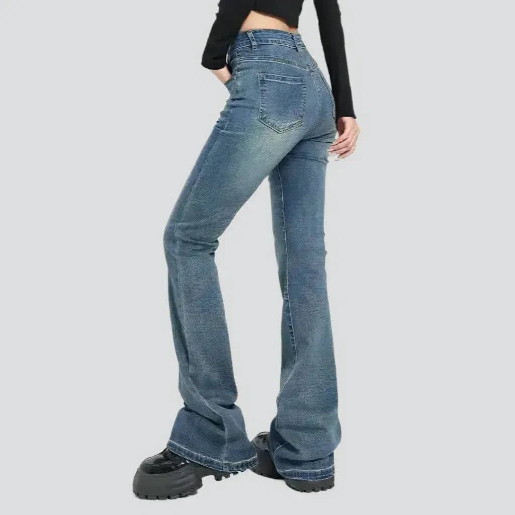 Women's Vintage Wash Bootcut Jeans | Arabella_5