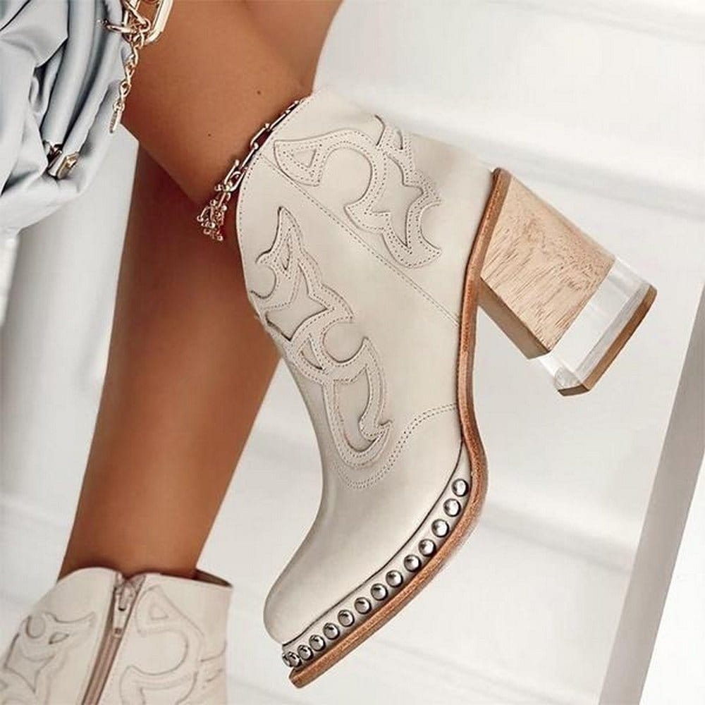 Women’s Western Ankle Boots With Unique Design| Bella