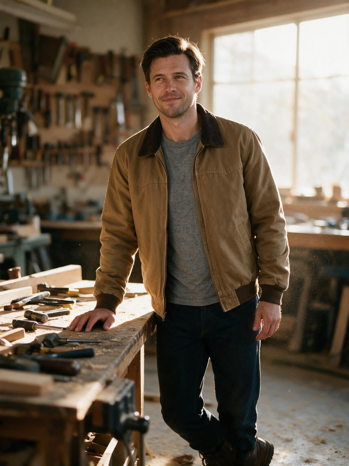 Men's Quilted Cotton Work Jacket | Edward_6