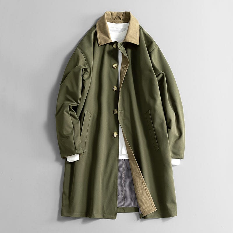 Men's Corduroy Collar Overcoat | Ewan_1