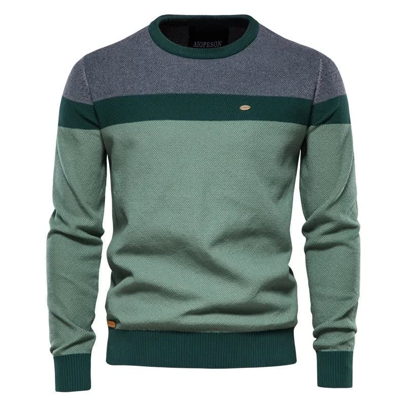 Men's Color Block Crew Neck Jumper | Wyatt_1