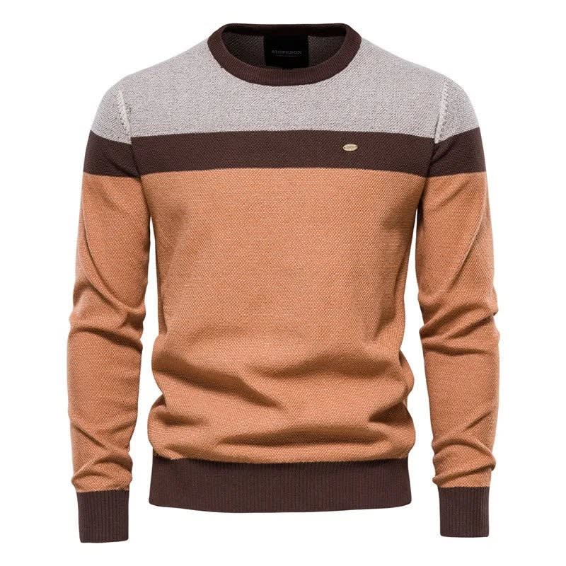 Men's Color Block Crew Neck Jumper | Wyatt_4