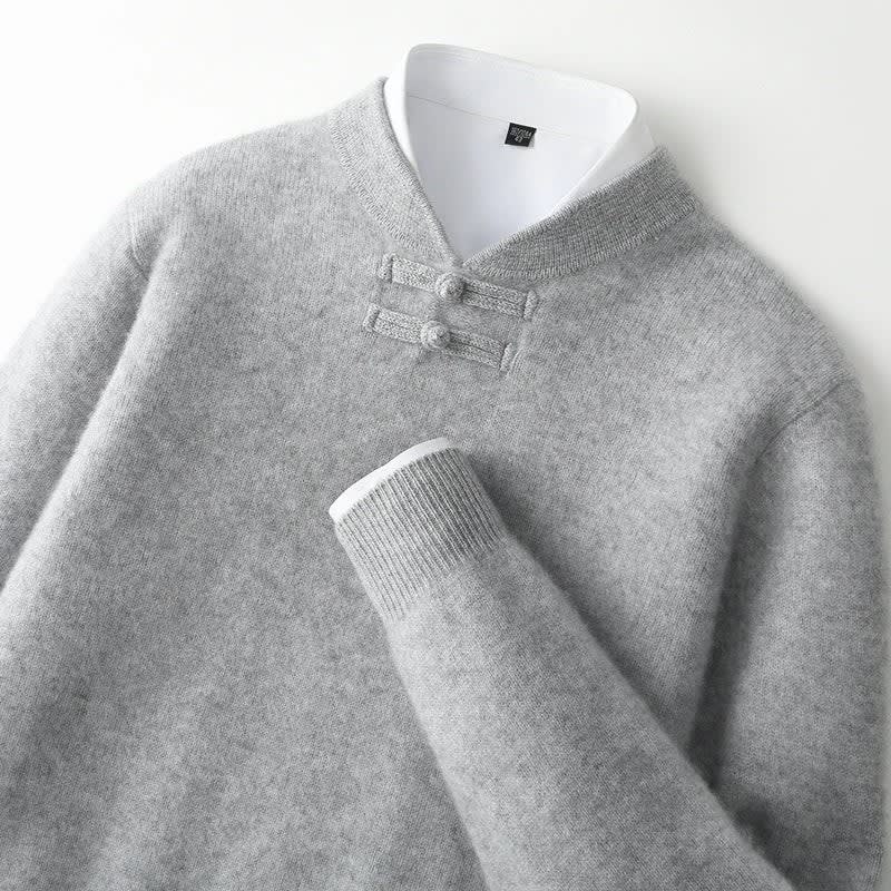Men's Wool Knot Button Jumper | Monty_4