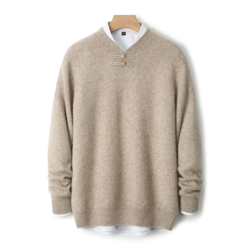 Men's Wool Knot Button Jumper | Monty_6