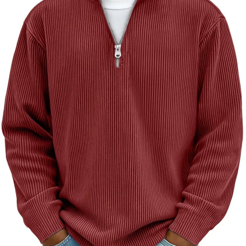 Men's Ribbed Half Zip Jumper | Felix_1
