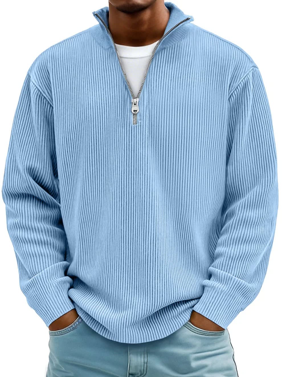 Men's Ribbed Half Zip Jumper | Felix_2