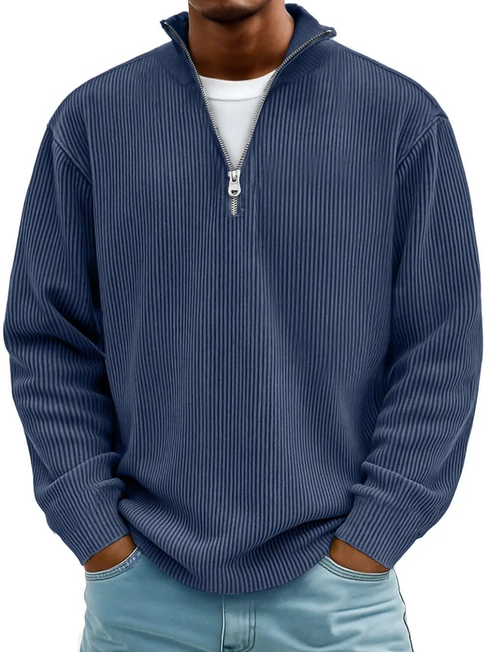 Men's Ribbed Half Zip Jumper | Felix_6