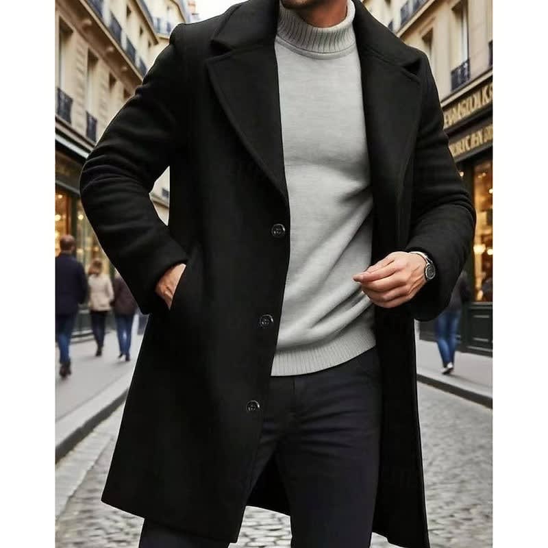 Men's Single-Breasted Longline Overcoat | Byron_2